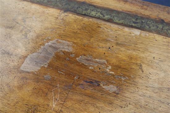 A Regency brass inset rosewood centre table W153cm